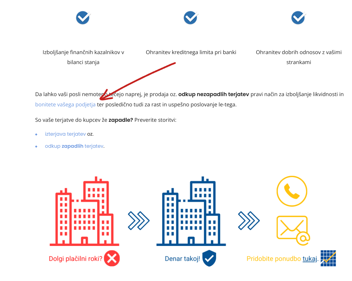 odkup terjatev - offsite seo